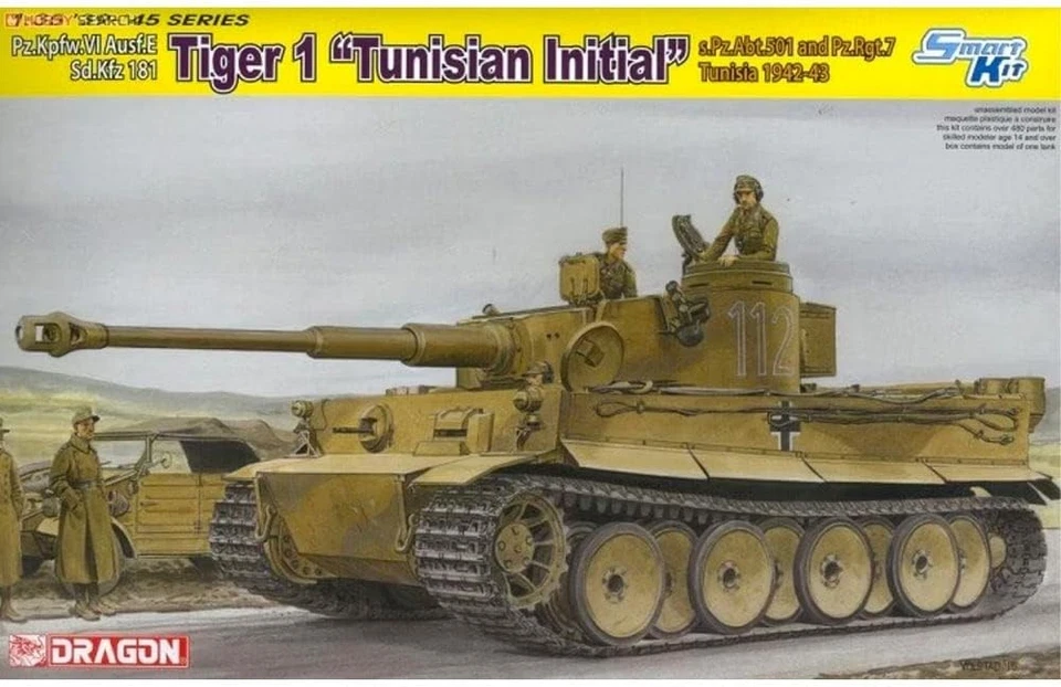DRAGON MODELS LTD. Dragon 6608 Tiger I initial s.Pz.Abt.501 Tunisia 1942 / 43 1:35