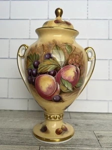 Aynsley Orchard Fruit Urn Vase W Lid D Jones Fruit Gold Detail *Read Description - Picture 1 of 13