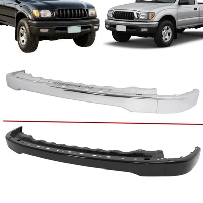 Black/ Chrome Front Bumper Face Bar Steel For Toyota Tacoma 2001-2004 2003 Foto 1 de 2