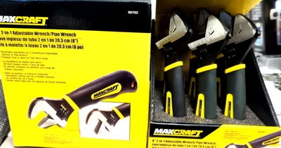 Lot of 6pc- Maxcraft 60702 8-Inch 2-in-1 Adjustable Wrench 1-1/4” Jaw - New - Image 1 of 4