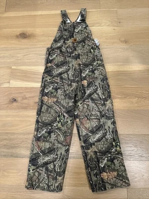 Carhartt MossyOak Insulated Camo Overalls Bibs Double Knee Hunting Youth Size 12 - Image 1 of 4