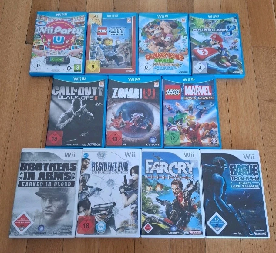 11  Nintendo Wii/ Wii U Spiele /Sammlung  Inkl. Mario Kart 8 - Bild 1 von 1