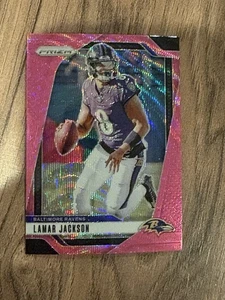 2024 Panini Prizm LAMAR JACKSON #18 Pink Wave insert   Baltimore Ravens - Picture 1 of 2