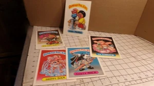 5 1986 GARBAGE PAIL KIDS GIANT DAVE DAN FRANKIE NASTY NICK UP CHUCK LOWER GRADE - Picture 1 of 16