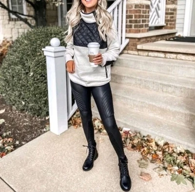 Leggings para mujer Spanx de imitación de cuero talla XS negros Foto 1 de 4