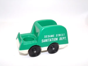 Vintage Fisher Price Little People grüner Sesamstraße Sanitärabteilung LKW - Bild 1 von 7