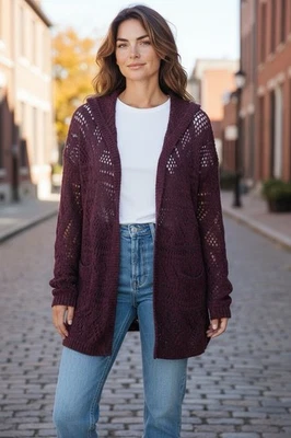 Cárdigan con capucha SO Heritage hilo jaspeado para mujer talla XL nuevo Foto 1 de 4