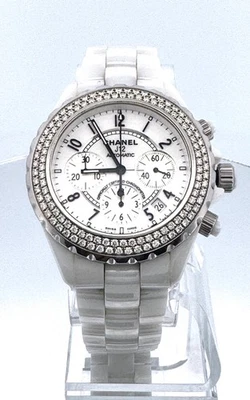 Chanel J12 Chrono заводской бриллиант безель 41 мм керамический чехол и браслет ref:H1007 - Изображение 1 из 4