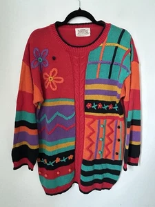 Vintage StoneRiver Multi Coloured Patterned Jumper Hippy Festival Jumper 14/16 - Picture 1 of 11