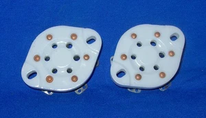 Par de nuevos enchufes de tubo de vacío de cerámica de 6 pines para 6D6, 41, 42, 77, 78, RK-49, etc. - Imagen 1 de 3