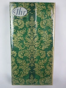 Ideal Home Range 3-Ply Paper Guest Towels Napkins Golden Jacquard Green 16 count - Picture 1 of 4