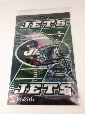 NFL Football Ultraflip Holographic 3D Double Image Poster NEW YORK JETS 17"x11" Cover