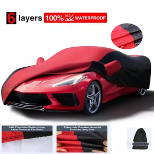 6 Layers All Weather Waterproof Car Cover Fit Corvette C5 C6 C8 No Fade Outdoor - Foto 1 di 40