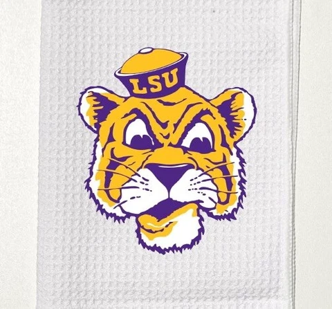 LSU Tigers Golf Towel, 12 x 20, with carabiner Cover