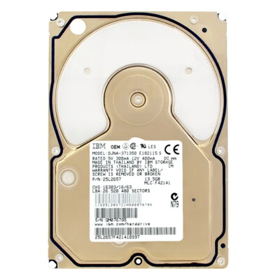 IBM Hard Drive 13.5Gb DJNA-371350 7200Rpm ATA 3.5" Inch 25L2657 - Image 1 of 4