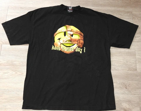 Vintage Mick Foley Mankind HAVE A NICE DAY WWE T-Shirt Size XL Cover