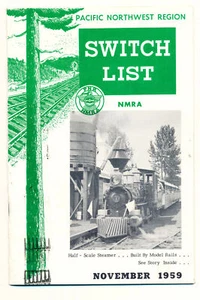 VINTAGE 1959 NATIONAL MODEL RAILROAD ASSOCIATION NEWSLETTER SWITCH LIST - Picture 1 of 6