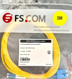 Cavo patch fibra monomodale OS2 2-Qty - 5M/16.40' LC/UPC - SC/UPC Duplex #98A - Foto 1 di 3