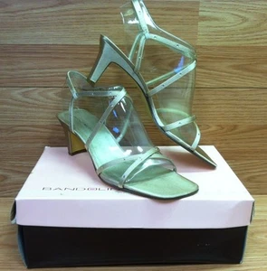 Bandolino BDOBEX Ivory Satin Textile Dress Sandals Womens Size 7.5M - Picture 1 of 11