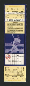 9/4/1987 New York Yankees vs California Angels Full Ticket #T327 - Picture 1 of 2