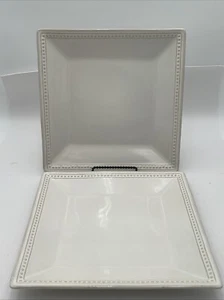 Pier 1 SPICE ROUTE Salzweiß Quadratisch Perlen Essteller 2er Set EUC - Bild 1 von 5
