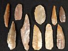 Big Lot of TEN! Neolithic Artifacts with RIBBON Flaking Borj Sud Morocco 2.14