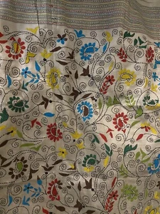 Kantha Hand Embroidery Silk Saree Sari Hand Stitch Silk mark Certified W/ Blouse - Picture 1 of 8