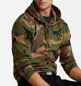 Polo RALPH LAUREN Men's Hooded T-Shirt Camo, Green, S - Picture 1 of 2