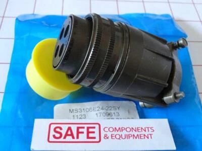 MS3106E24-22SY Circular Connector Plug Mil-Spec Female 4-Socket Contact E41-15 - Image 1 of 2