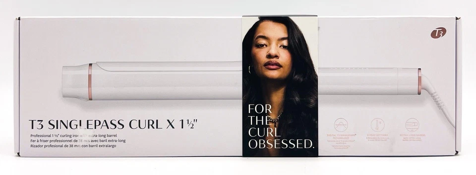 T3 SinglePass Curl X 1.5” Extra-Long Barrel Curling Iron W/ 9 Heat Settings - Image 1 of 4