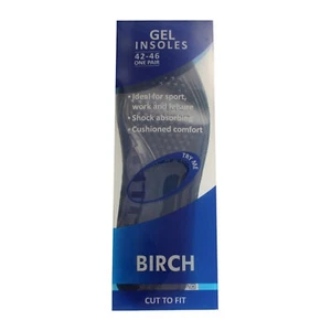 BIRCH Gel Insoles Gents Size 42-46 - Picture 1 of 1