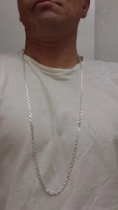 4.5mm .925 Sterling Silver  Men's/Women's  chain link necklace 36" - Picture 1 of 2