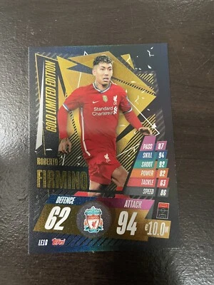 Topps Match Attax- Roberto Firmino- Gold Limited Edition Single Card! - Image 1 of 2
