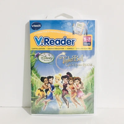 Vtech V.Reader Disney Tinker Bell Great Fairy Rescue E-Reading Learning Game - Image 1 of 2