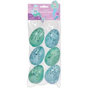 Easter Eggs Fillable Mermaid Blue/Green Large 6CT - Picture 1 of 1