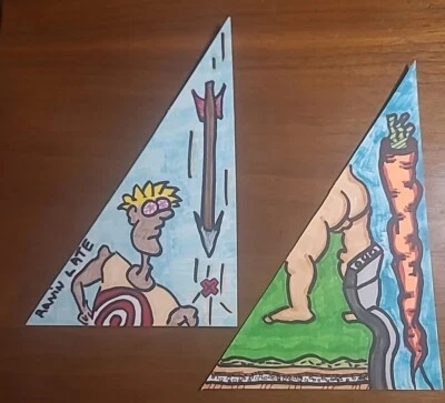 Juego de Dibujo Original Divertidos Triángulos Flecha Enchufable Correr Dibujos Animados Tardíos Surrealistas Foto 1 de 4