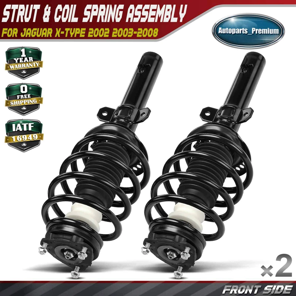 Conjunto de muelle helicoidal y puntal delantero 2 piezas para Jaguar X-Type 2002 2003-2008 Foto 1 de 4