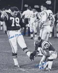 Bobby Boyd (d 2017) & Lou Michaels Baltimore Colts (d 2016) Signed 8x10 Photo - Picture 1 of 1