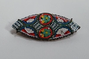 Vintage Italienische Micro Mosaik Anstecknadel Brosche Made in Italy Antik - Bild 1 von 6