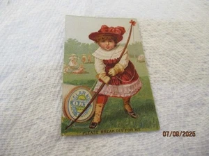 Clark's O.N.T. Black Spool Cotton Victorian Trade Card - Picture 1 of 2