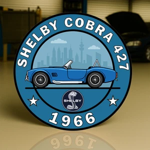 1966 SHELBY COBRA 427 The Beast in Blue Heavy Metal Sign XL - 19.7" (50cm) - Picture 1 of 5