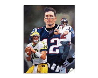 Tom Brady QB Quarterback Michigan Tampa Bay Nueva Inglaterra NFL Fútbol Arte 1AM3 Foto 1 de 4