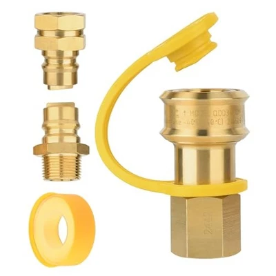 LEZBANZ Natural Gas Quick Connect Disconnect Fittings 3/4, Propane Hose Connector 3/4