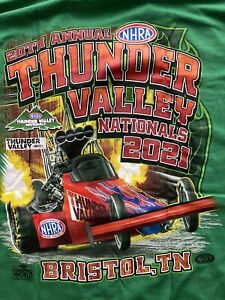 NHRA DRAG RACING OFFICIAL 2021 THUNDER VALLEY NATIONALS grn T- SHIRT  SIZE 3X