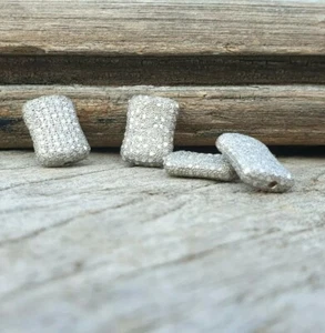 Pave Diamant Kissenperlen 925 Silber Diamant Halskette Perlen Schmuckzubehör. - Bild 1 von 12