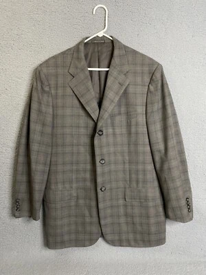 Blazer Corneliani Spencer casaco esportivo Super 110's lã virgem masculino 54L italiano - Imagem 1 de 4