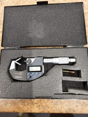 Mitutoyo 314-351-30, Digimatic  Mic V-Anvil w Groove .05"-.6" /.00005" SPC *NEW - Image 1 of 3