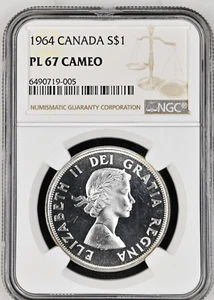 Kanada 1964 Silber Dollar NGC PL 67 Cameo - Bild 1 von 2