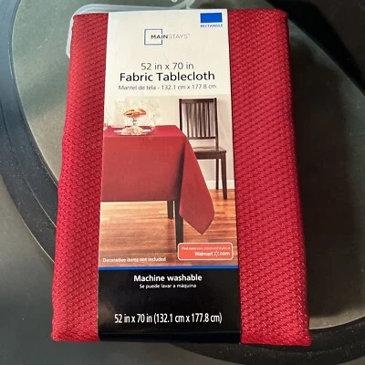Mainstays Fraser Tablecloth , 52"W X 70"L, Red Sedona - Image 1 of 4