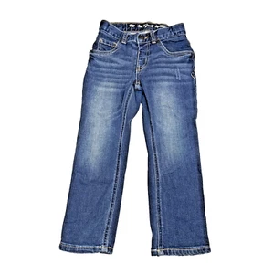 Boy’s Cat & Jack Dark Wash Blue Jeans, 5 Pockets, Snap/Zip, Adjustable, Size 4 T - Picture 1 of 10